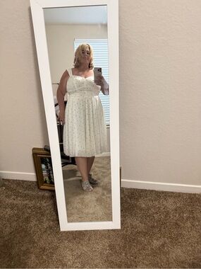 torrid White Sleeveless Polka Dot Midi Dress